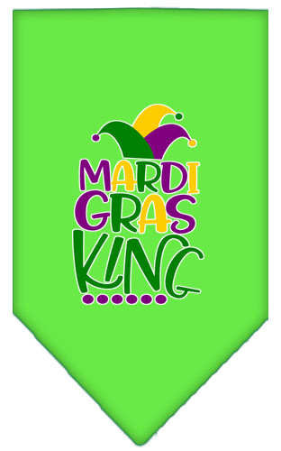 Mardi Gras King Screen Print Mardi Gras Bandana Lime Green Small
